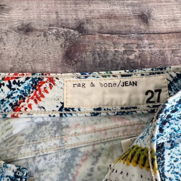 Rag & Bone Legging Jeans Women's Size 27 Abstract Print Surf Knit Skinny Stretch - Picture 4 of 11